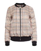 Blouson aviateur beige à carreaux coupe ample