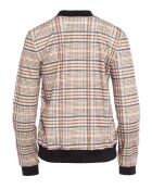 Blouson aviateur beige à carreaux coupe ample