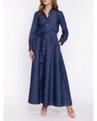 Robe longue en jean bleue