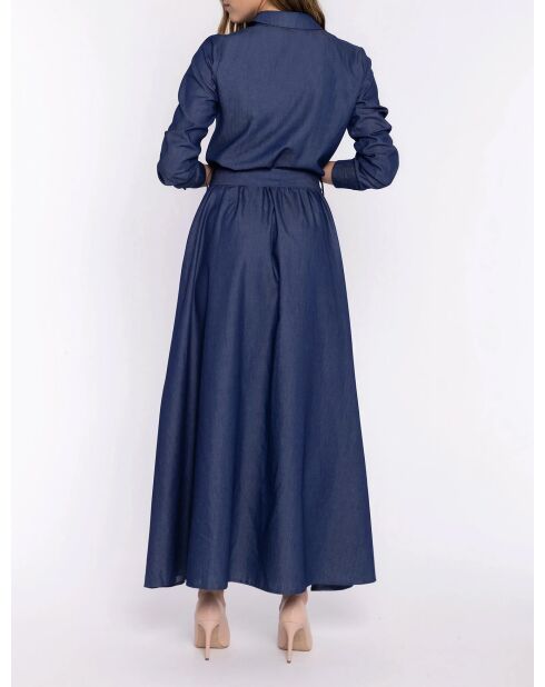 Robe longue en jean bleue