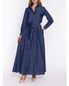 Robe longue en jean bleue