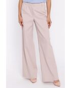 Pantalon en denim beige à jambes larges