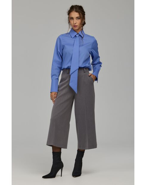 Pantalon gris large court