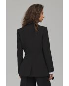 Blazer lungo nero con cravatta laterale