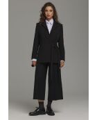 Blazer lungo nero con cravatta laterale