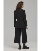 Blazer lungo nero con cravatta laterale