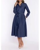 Robe midi en jean bleue