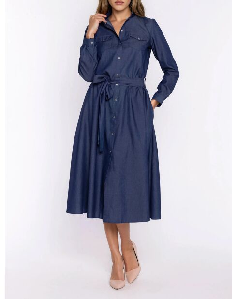 Robe midi en jean bleue