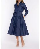 Robe midi en jean bleue