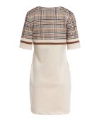 Robe simple à poches beige à carreaux