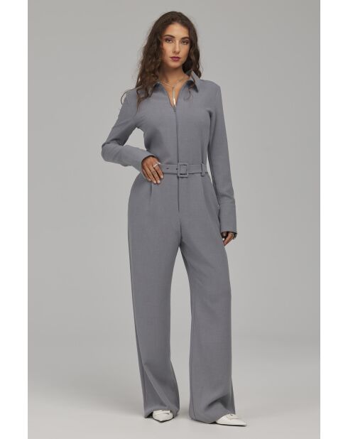 Combinaison pantalon grise zippée