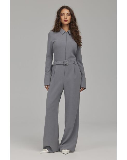 Combinaison pantalon grise zippée