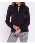 Schwarze Bluse mit Bindekragen