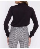 Schwarze Bluse mit Bindekragen