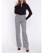 Schwarze Bluse mit Bindekragen