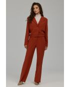 Blazer gingembre court à ourlet élastiqué