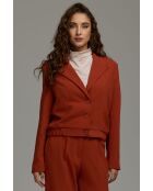 Blazer gingembre court à ourlet élastiqué