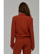 Blazer gingembre court à ourlet élastiqué