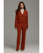 Blazer gingembre court à ourlet élastiqué