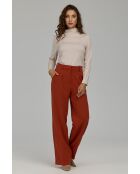 Beige taillierte Bluse mit Stehkragen