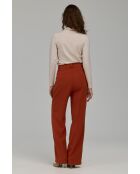 Beige taillierte Bluse mit Stehkragen