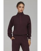 Plum sweatshirt met hoge hals