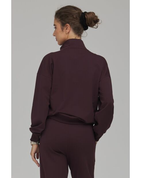 Sweat-shirt prune à col montant