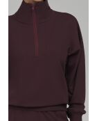 Plum sweatshirt met hoge hals