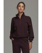 Plum sweatshirt met hoge hals
