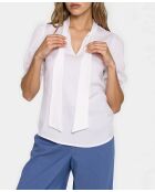 Schicke ecrufarbene Bluse mit Bindekragen