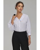 Chemise blanche à col en V oversize