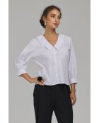 Chemise blanche à col en V oversize