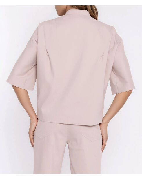 Veste en jean beige ample