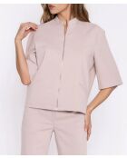 Veste en jean beige ample