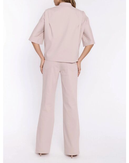 Veste en jean beige ample