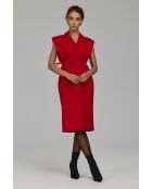 Robe rouge cintrée à ceinture