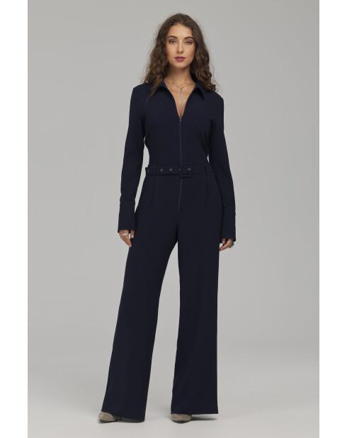 Combinaison pantalon bleu marine zippée