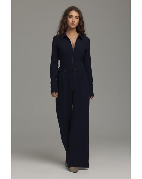 Combinaison pantalon bleu marine zippée