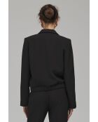 Blazer noir court à ourlet élastiqué