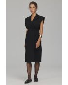 Robe noire cintrée à ceinture