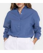 Übergroßes blaues Jeanshemd