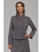 Blazer gris à fermeture brandebourg