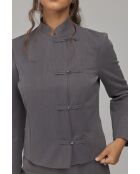 Blazer gris à fermeture brandebourg