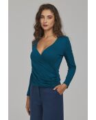 Smaragdgrüne Wickelbluse