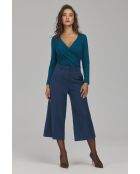 Smaragdgrüne Wickelbluse