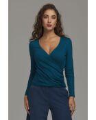 Smaragdgrüne Wickelbluse
