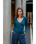 Smaragdgrüne Wickelbluse