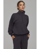 Sweat-shirt anthracite à col montant