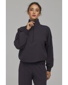 Sweat-shirt anthracite à col montant
