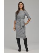 Robe grise à nouer sur le côté